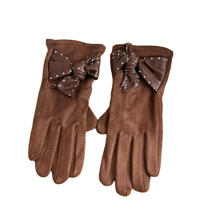 Elegant Bow-Embellished Touchscreen Gloves Stornfield