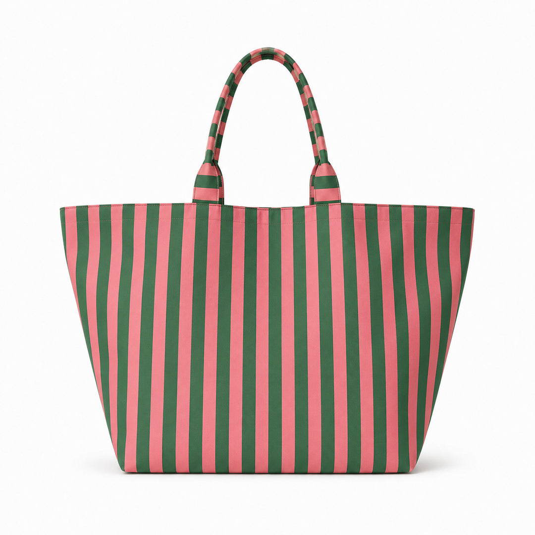 Beach bag with width, water-repellent stripes Stornfield