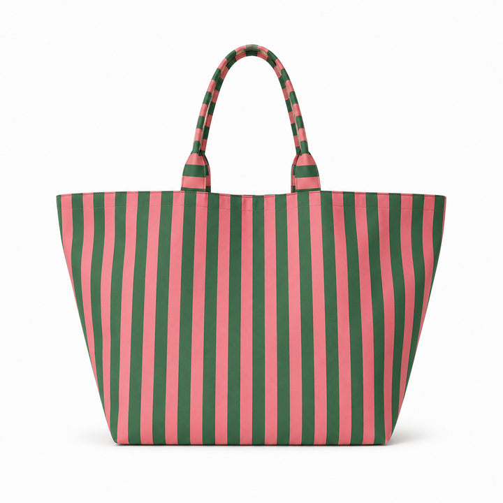 Beach bag with width, water-repellent stripes Stornfield
