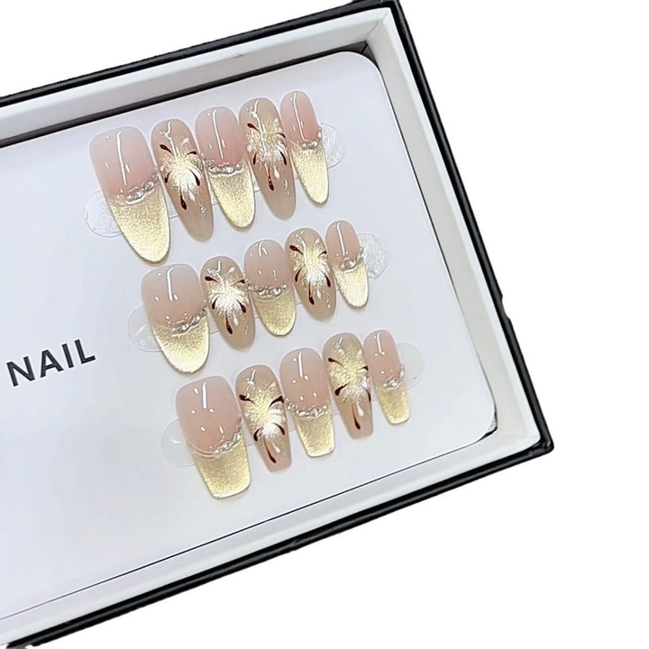 Artistic Floral Pattern Press-On Nail Set Stornfield