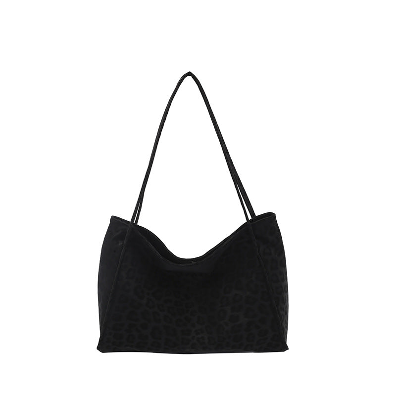 Luxurious Textured Suede Shoulder Tote Bag
