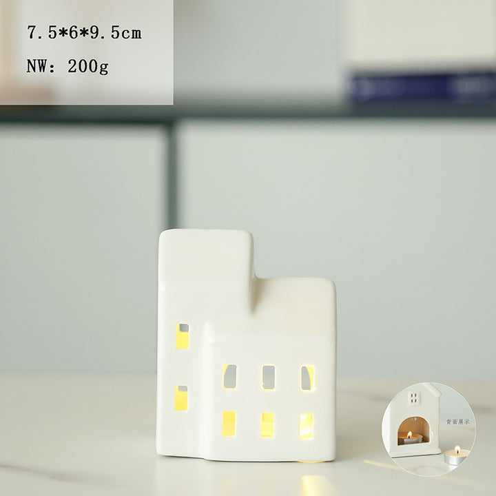 Ceramic House-Shaped Candle Holder Stornfeild