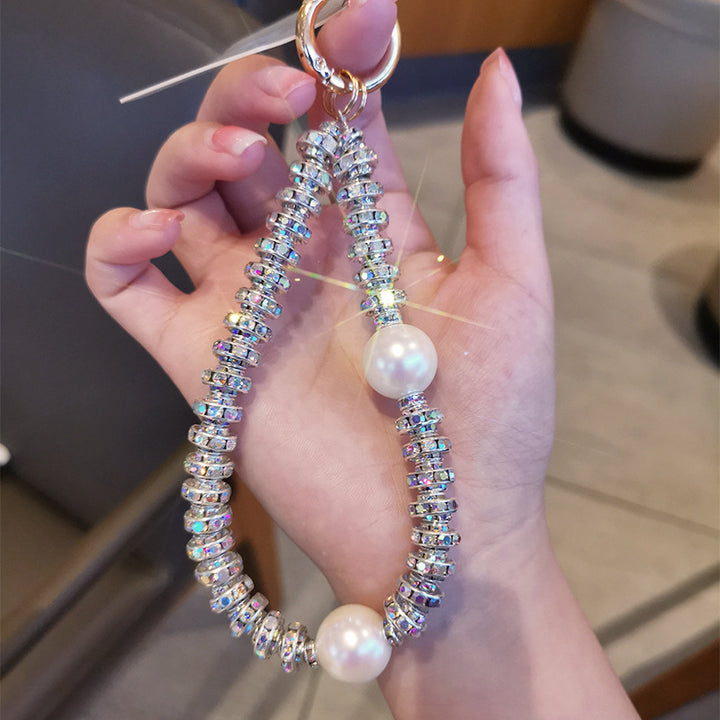 Elegant Pearl and Crystal Keychain Stornfield