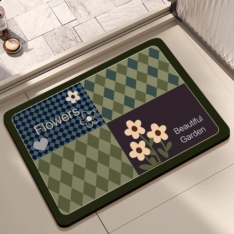 Floral Design Cotton Bath Mat Stornfield