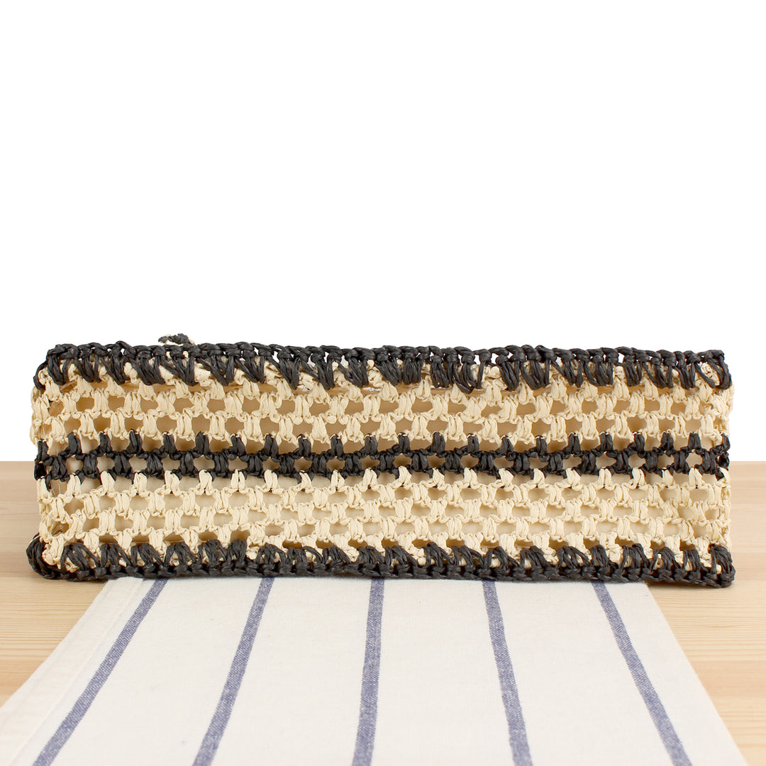 Handbag with Durable Woven Design and Elegant Leather Handles Stornfield