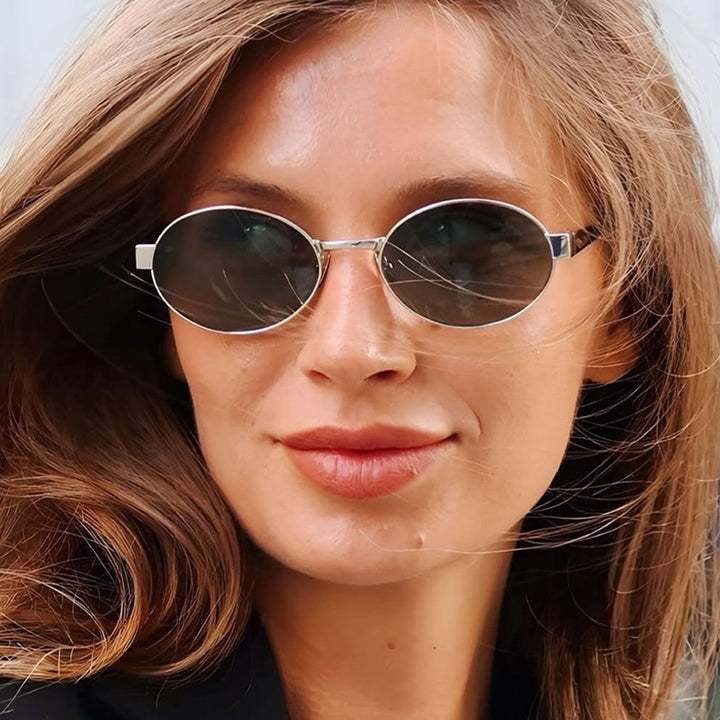 Women's round glasses with elegant metal frame and adjustable nose pads Stornfield