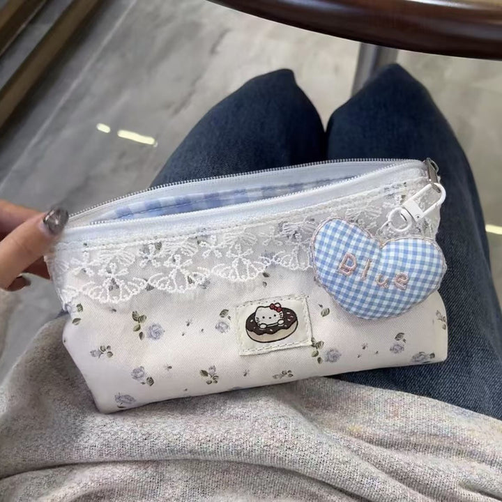 Floral Embellished Pencil Case