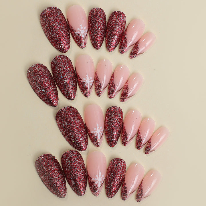 Artificial Nail Set with Glamorous Glitter Accents Stornfield