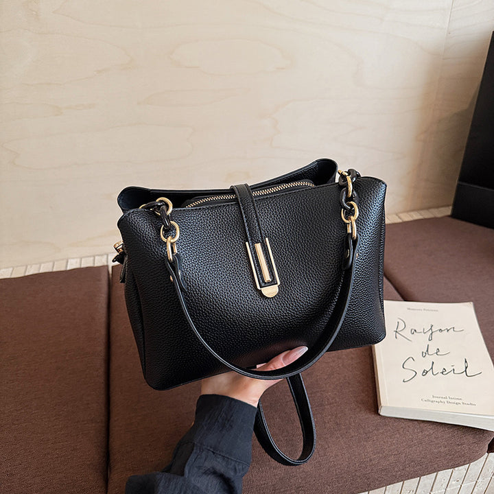 Elegant Leather Handheld Satchel