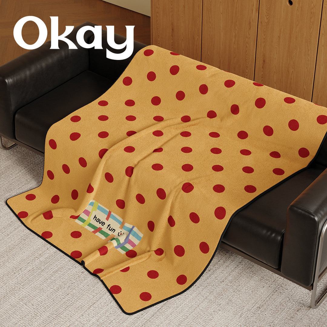 Soft Fleece Polka Dot Throw Blanket