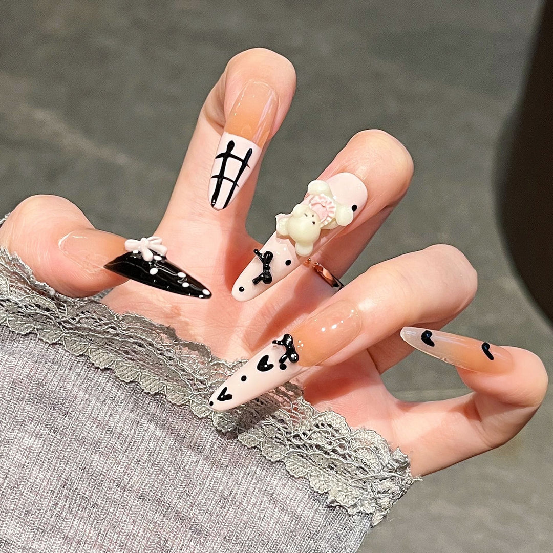 Creative 3D Character-Themed Press-On Nail Art Stornfield
