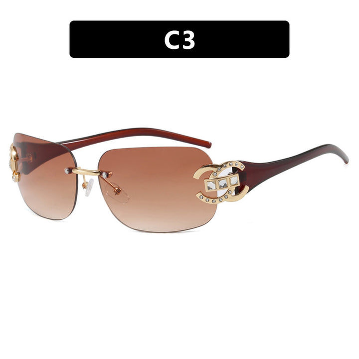 Women's fashionable sunglasses with luxurious geometric frame and protective UV filter Stornfield