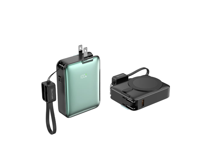 Portable power bank with integrated magnetic charger and smart LED display Stornfield