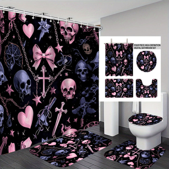 Artistic Skull and Floral Themed Bathroom Set Stornfield
