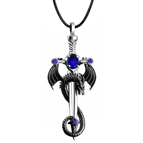 Dragon-Embellished Sword Pendant Necklace Stornfield
