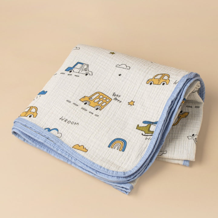 Soft Cotton Vehicle Print Muslin Blanket Stornfield