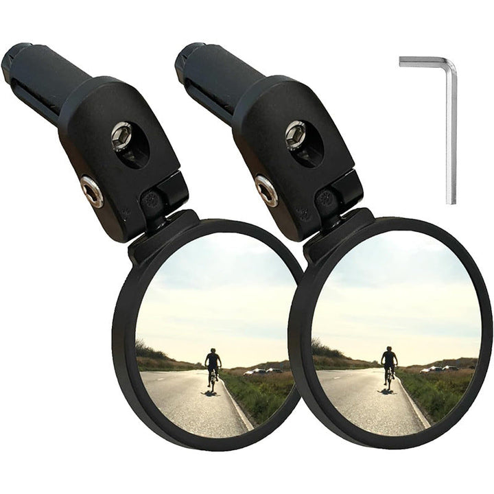 adjustable bicycle bar-end convex safety mirrors with full swivel and anti-glare glass Stornfield
