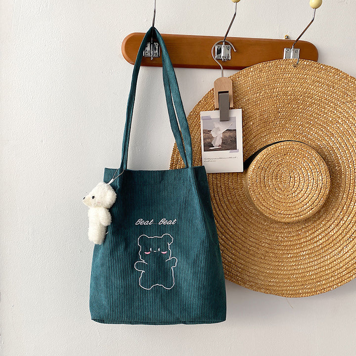 Cute Cartoon Bear Canvas Tote