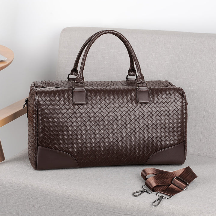 Woven Leather Travel Duffel Stornfield