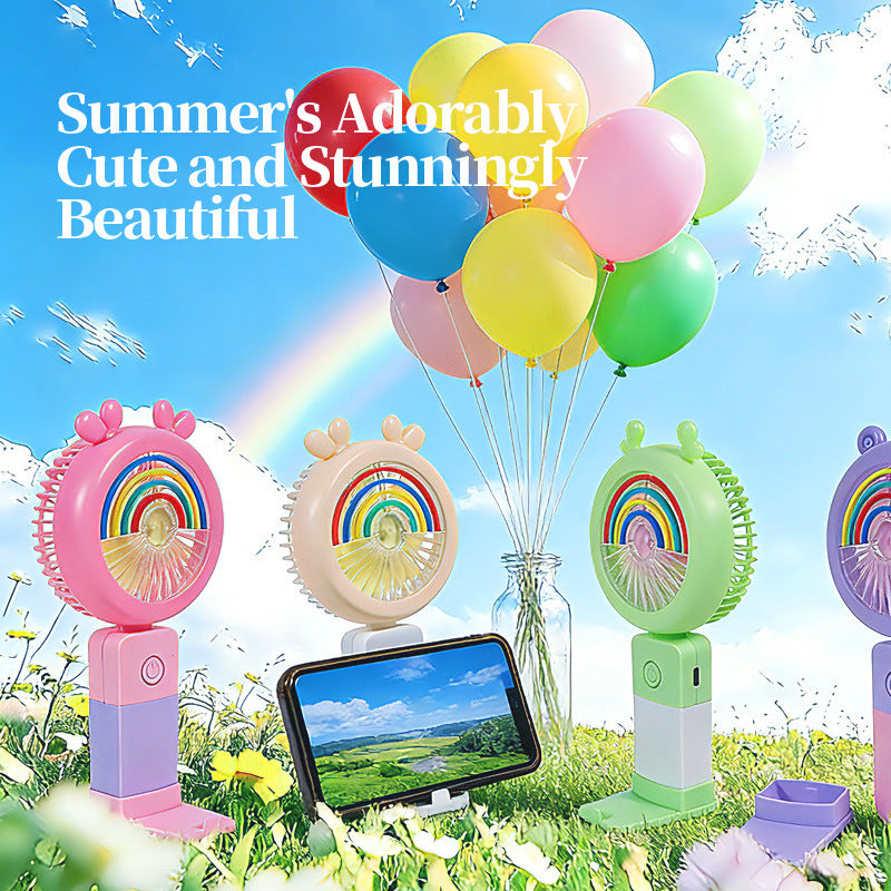 Unisex Portable Hand Fan with Colorful LED Light Effects Stornfield
