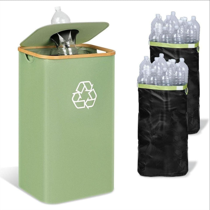 Elegant recycling bin with removable lid and compartments Stornfield