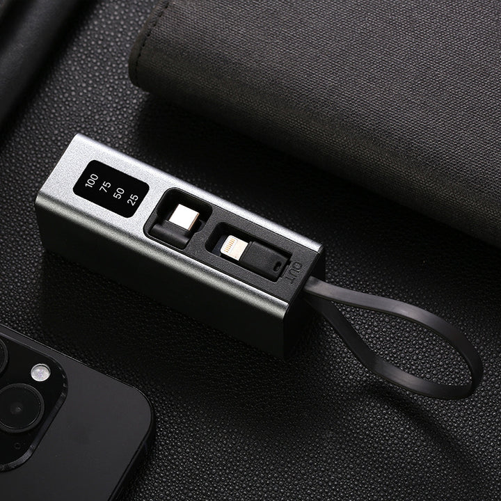 Multifunctional charger with integrated USB cable and LED display Stornfield