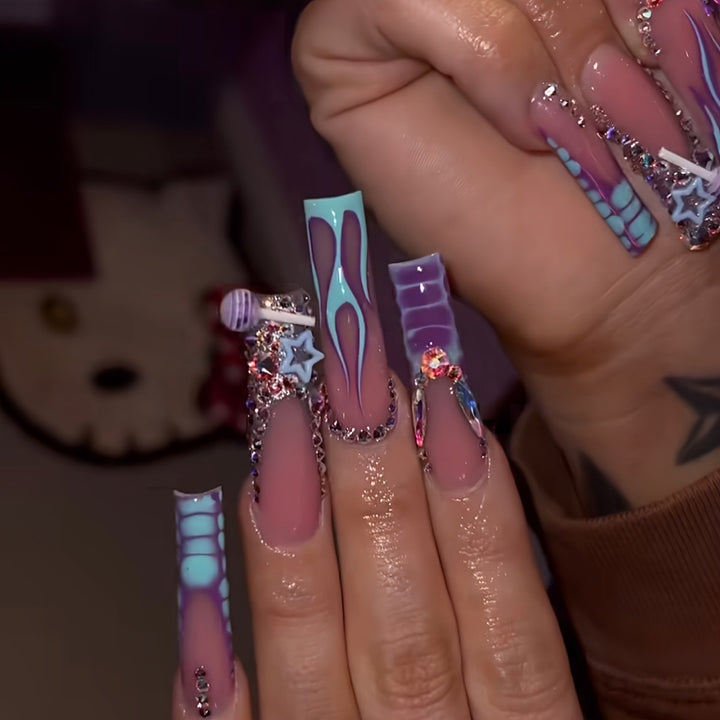 Artistic Long Nail Art Extensions Stornfield