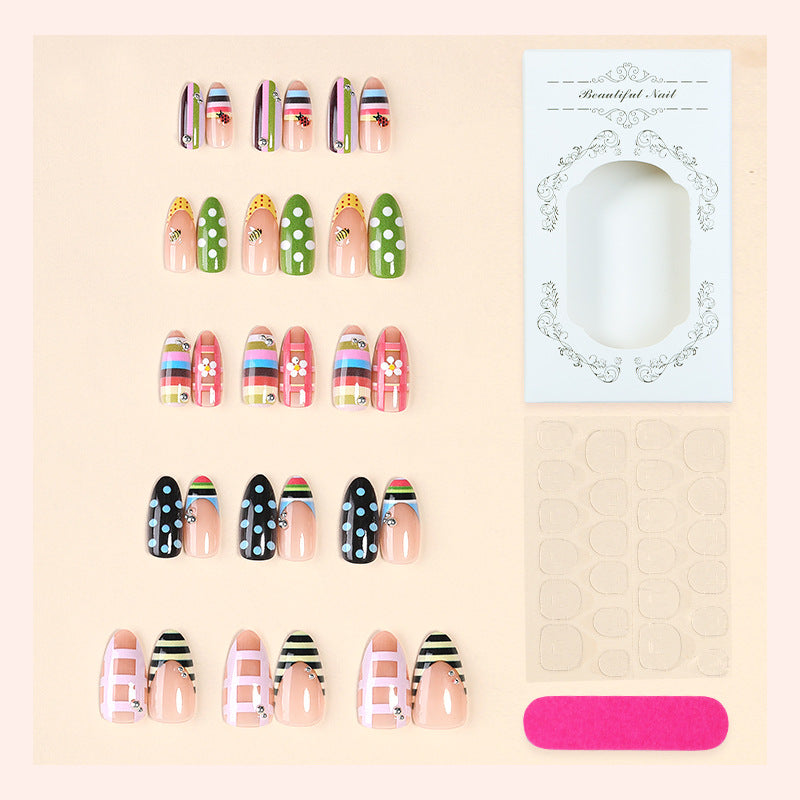 Decorative Press-On Nail Set with Unique Designs Stornfield