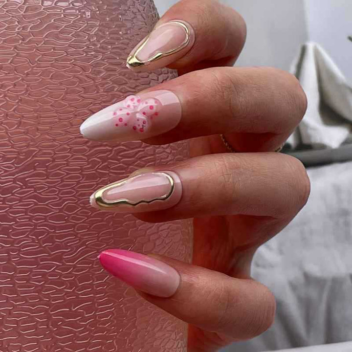 Elegant Ombre Floral Design Press-On Nails Stornfield