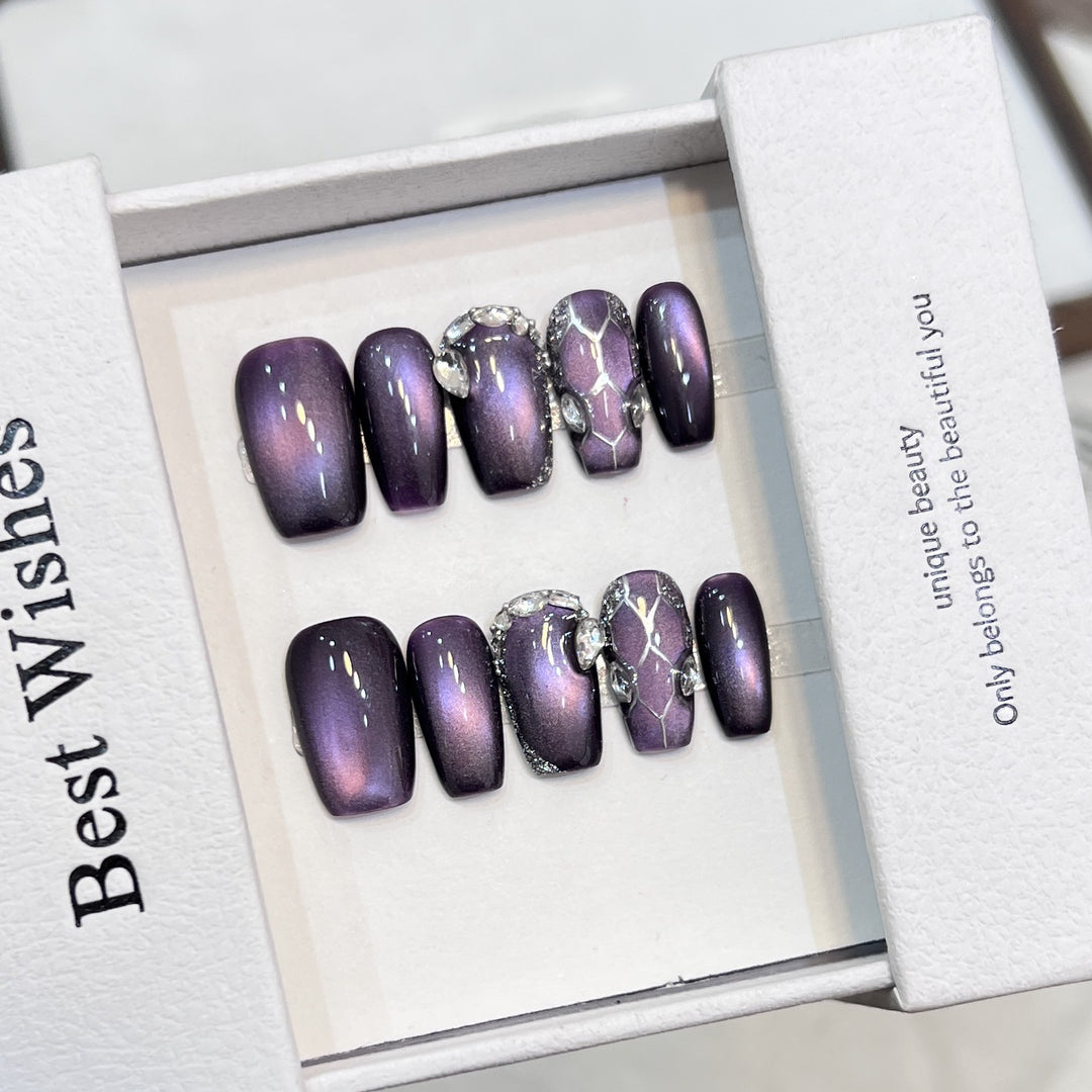 Diamond-Accented Press-On Nail Set Stornfield