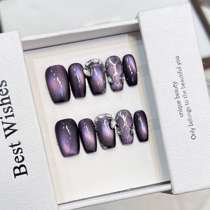 Diamond-Accented Press-On Nail Set Stornfield
