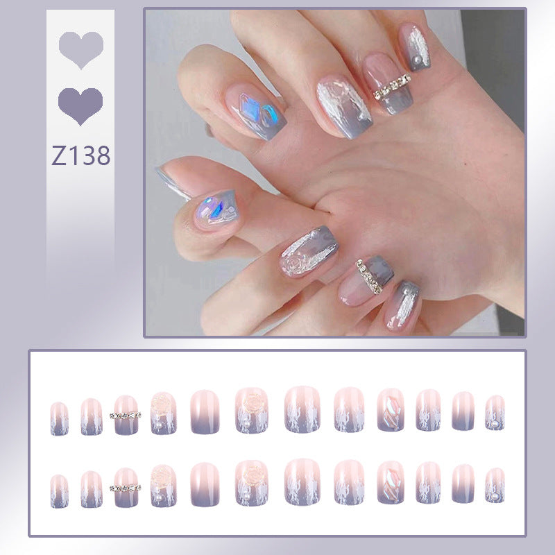 Elegant Rhinestone-Embellished Press-On Nails