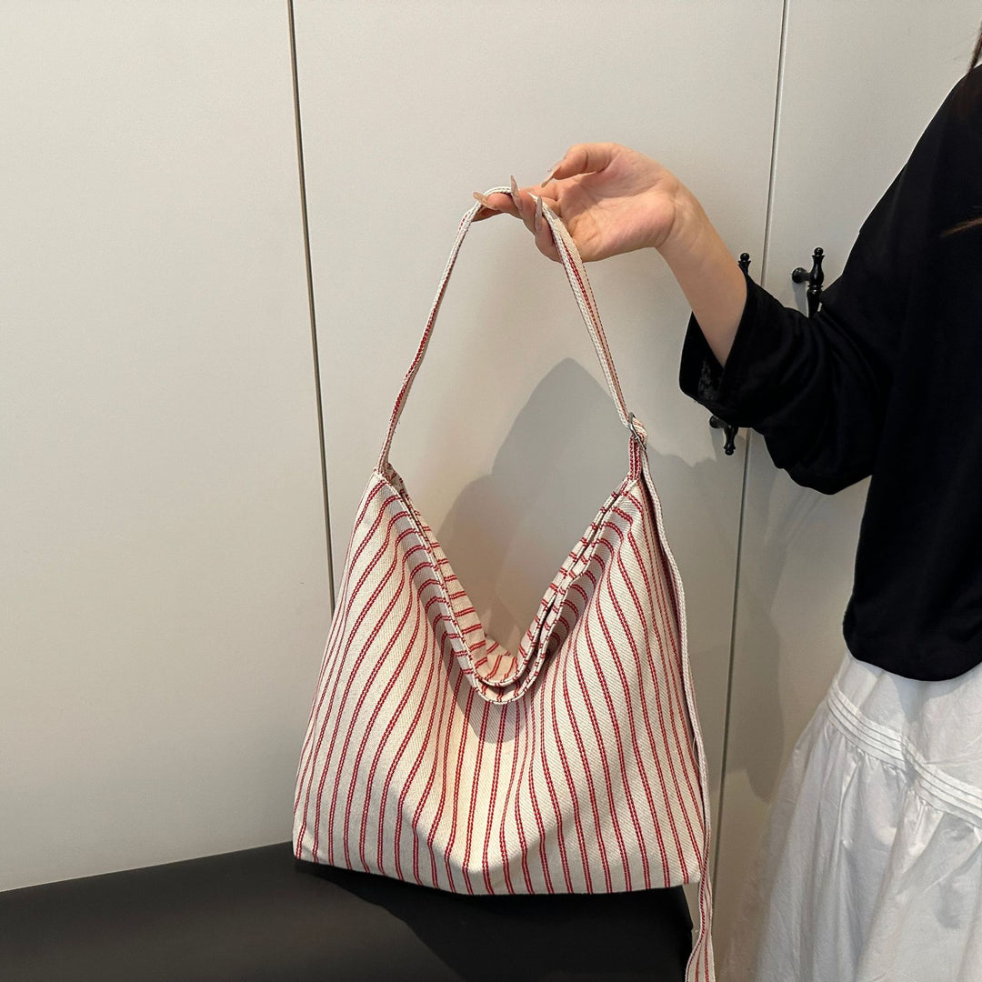 Casual Striped Canvas Tote Bag Stornfield