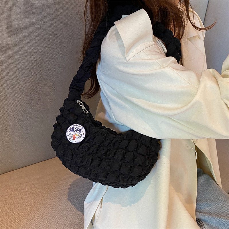 Textured Knitted Shoulder Handbag