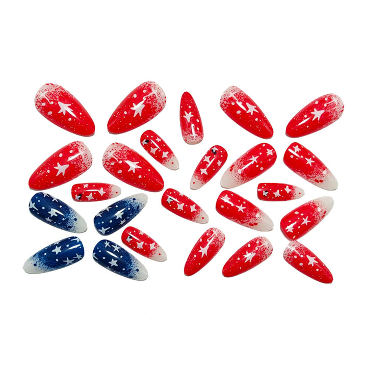 Artificial nails with star motif and gradient Stornfield