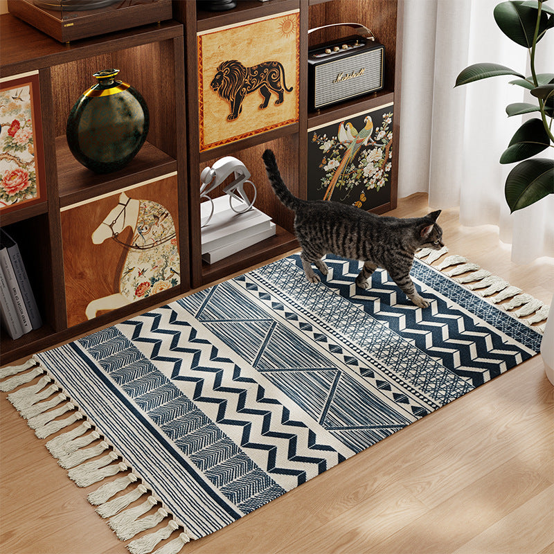 Decorative Area Rug with Fringed Edges Stornfield