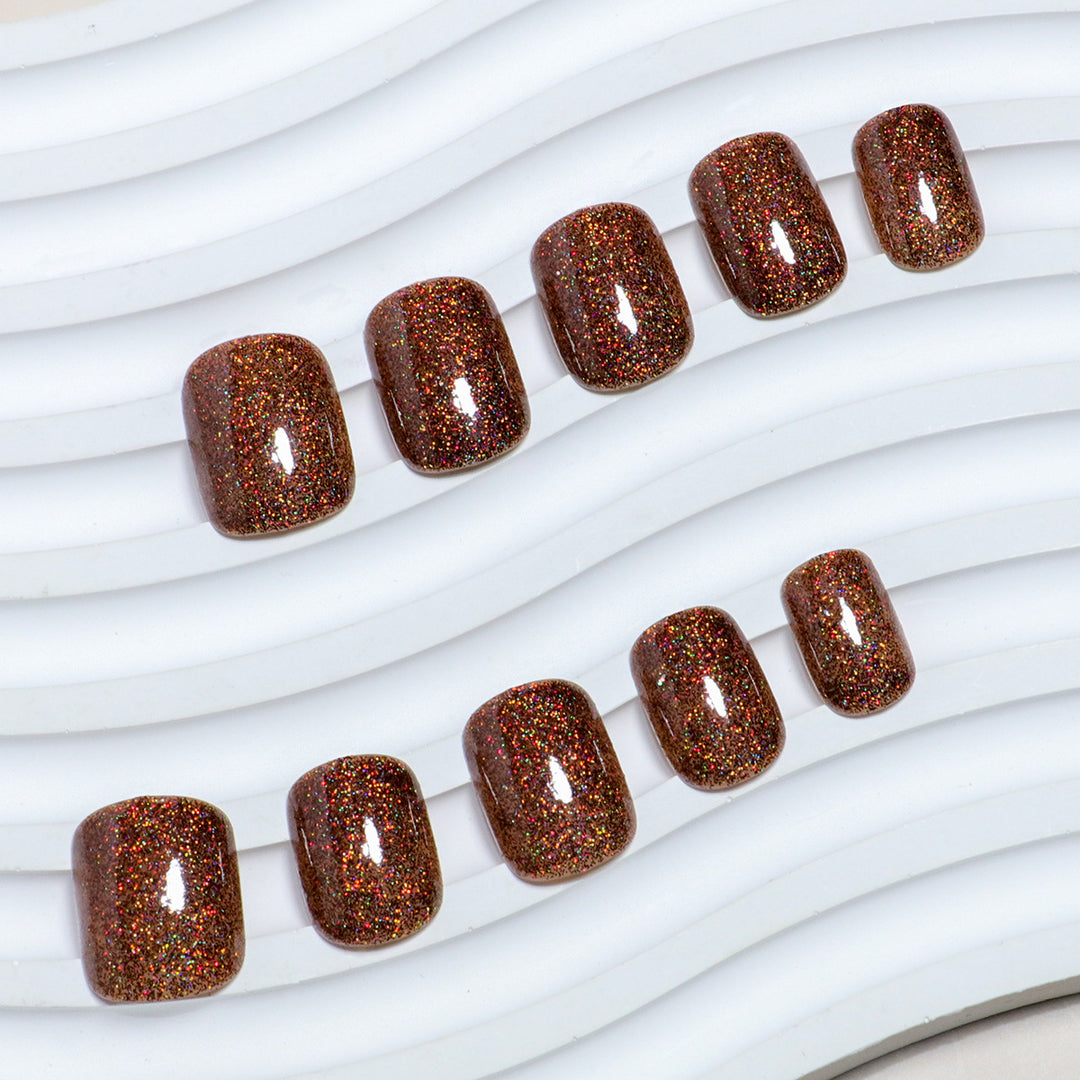 Glittery Press-On Pedicure Nails Stornfield