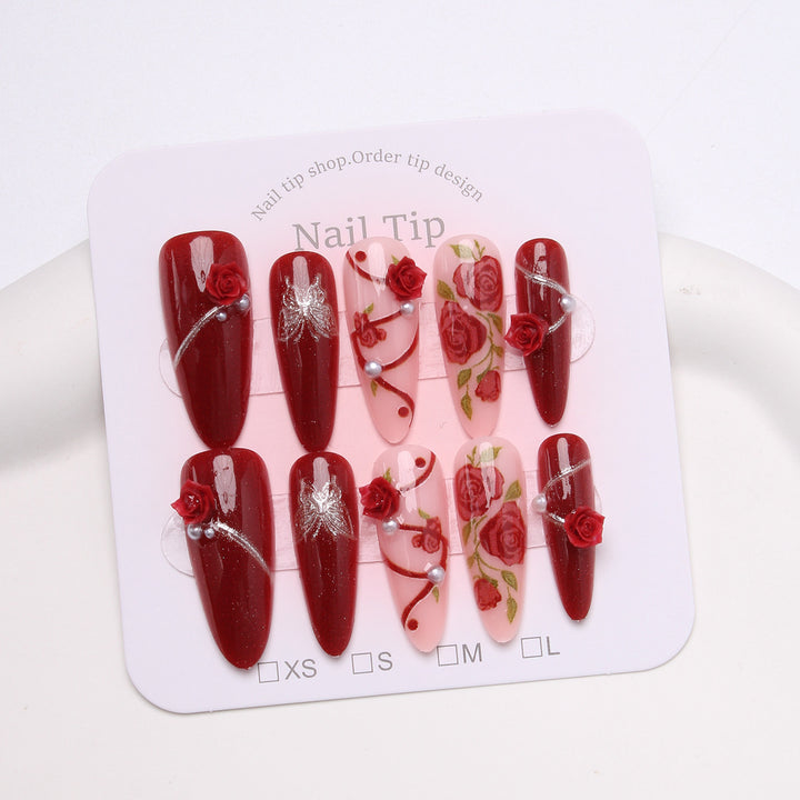 Romantic Floral Press-On Nail Set Stornfield