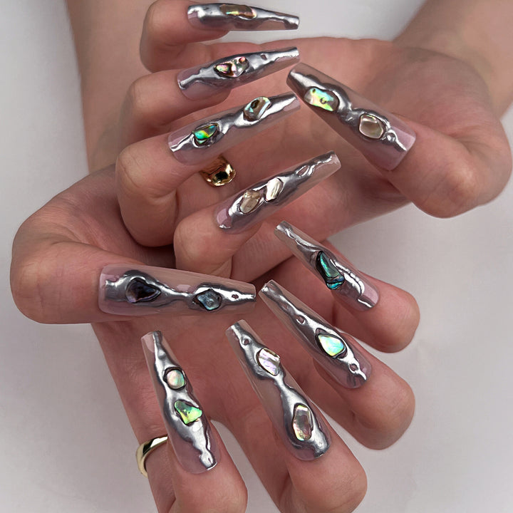Artful Stiletto Nails with Holographic Shine Stornfield