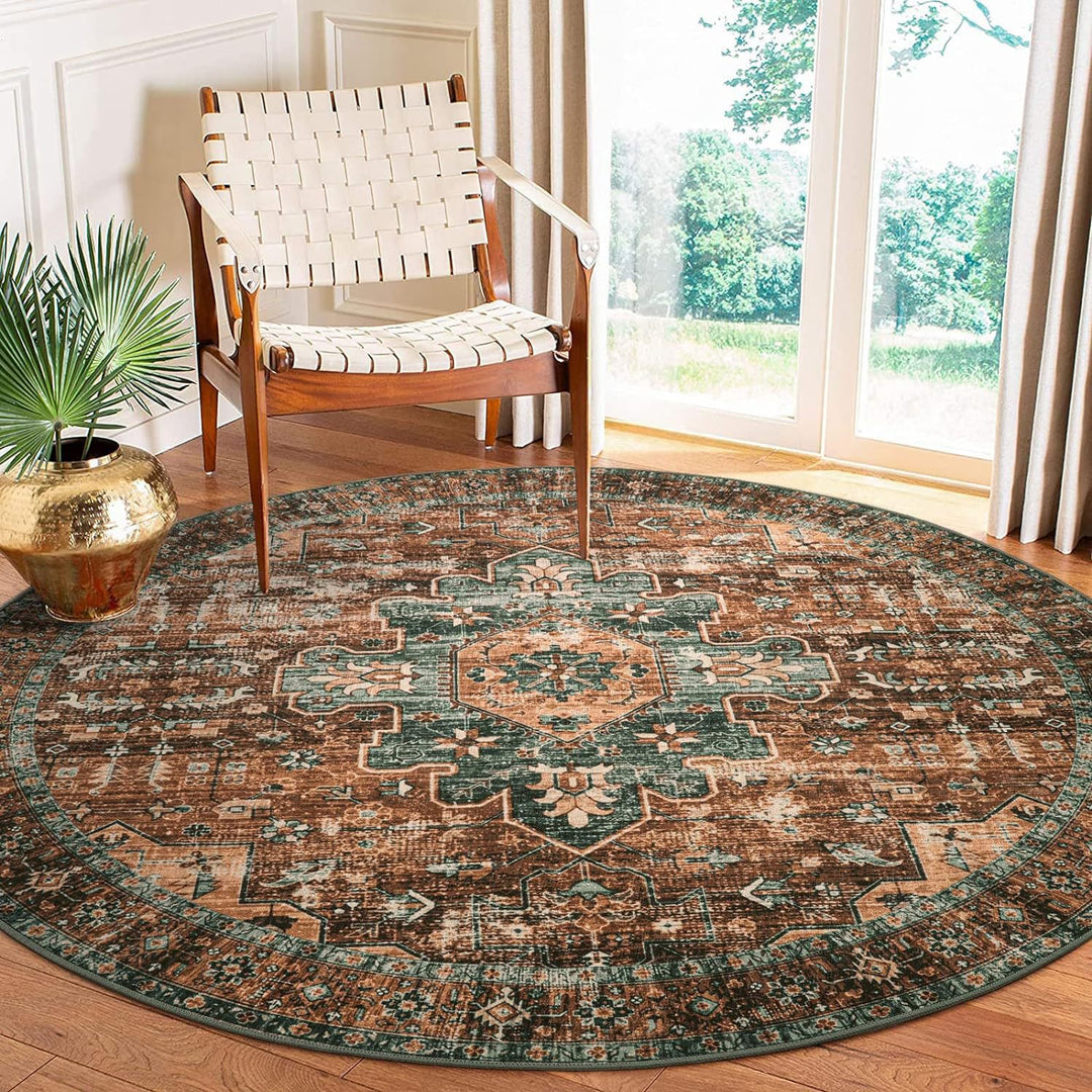 Vintage-Inspired Round Area Rug