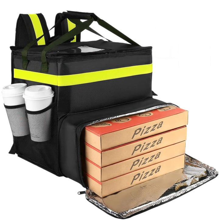 Women's Insulated Pizza Delivery Bag with Drink Holders and Reflective Elements Stornfield