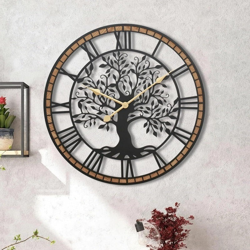 Decorative Wall Clock with Tree Motif Stornfield