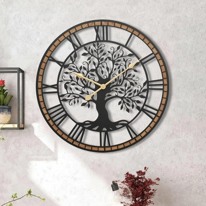 Decorative Wall Clock with Tree Motif Stornfield