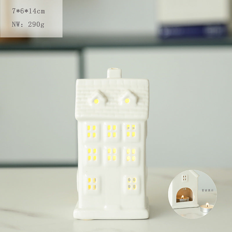 Decorative Ceramic House Candle Holder Stornfeild
