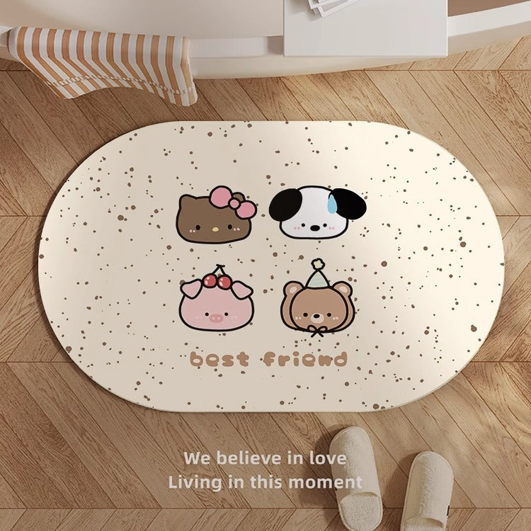 Cute Kitty-Themed Memory Foam Bath Mat Stornfield