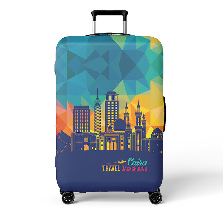 Unisex Suitcase Cover with Colorful City Design Stornfield