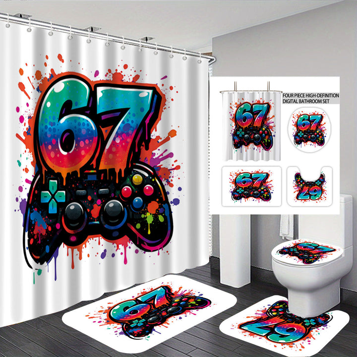 Digital Art-Themed Four-Piece Bathroom Set Stornfield