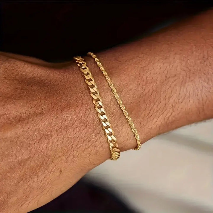 Layered Textured Chain Bracelet Stornfield