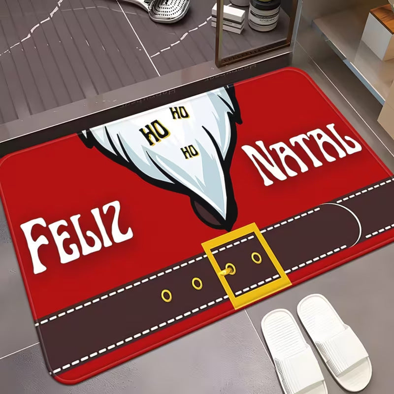 Fun Holiday Santa-Themed Door Mat