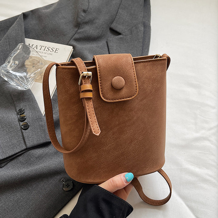 Compact Crossbody Bag with Cute Plush Charm